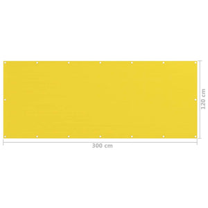 Διαχωριστικό Βεράντας Κίτρινο 120 x 300 εκ. από HDPE - PAKOBAZAAR