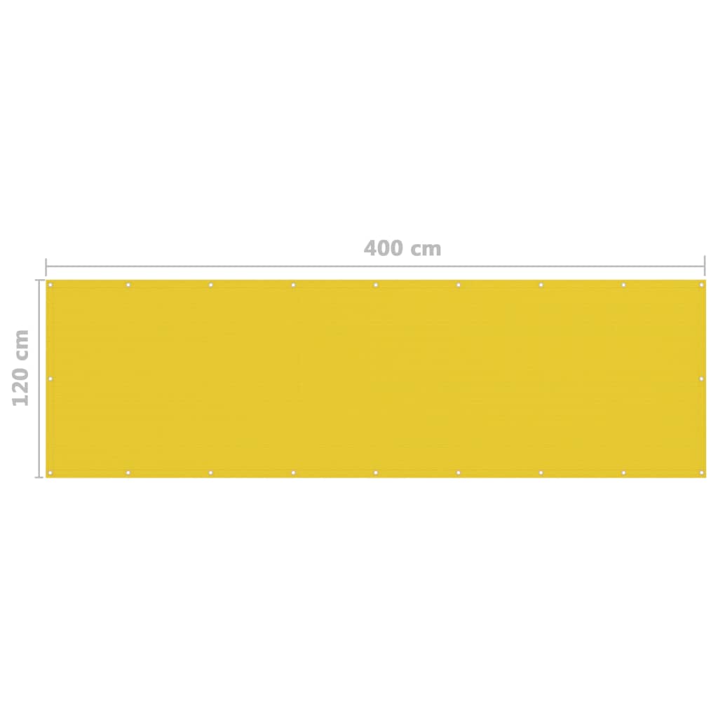 Διαχωριστικό Βεράντας Κίτρινο 120 x 400 εκ. από HDPE - PAKOBAZAAR