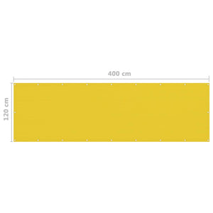 Διαχωριστικό Βεράντας Κίτρινο 120 x 400 εκ. από HDPE - PAKOBAZAAR