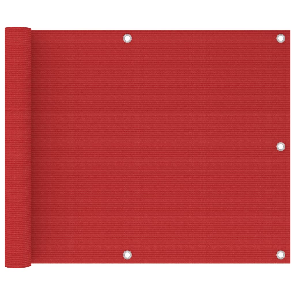 Διαχωριστικό Βεράντας Κόκκινο 75 x 500 εκ. από HDPE - PAKOBAZAAR