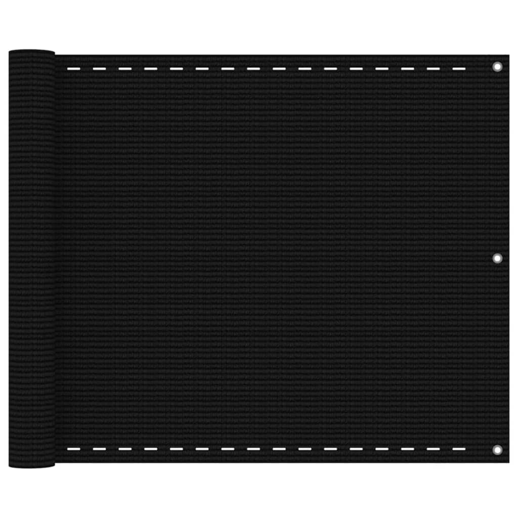 Διαχωριστικό Βεράντας Μαύρο 75x300 εκ. από HDPE - Pakobazaar