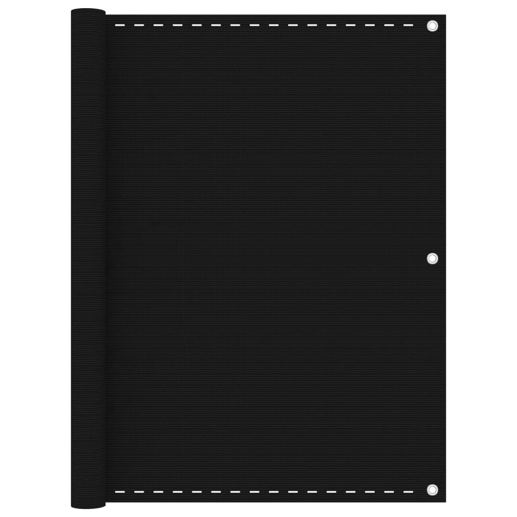 Διαχωριστικό Βεράντας Μαύρο 120 x 400 εκ. από HDPE - PAKOBAZAAR