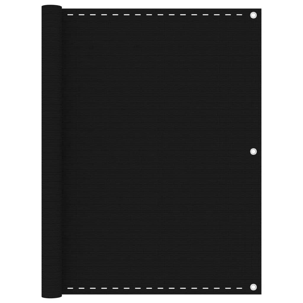 Διαχωριστικό Βεράντας Μαύρο 120 x 600 εκ. από HDPE - Pakobazaar