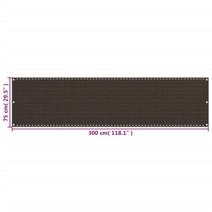 Διαχωριστικό Βεράντας Καφέ 75 x 300 εκ. από HDPE - Pakobazaar