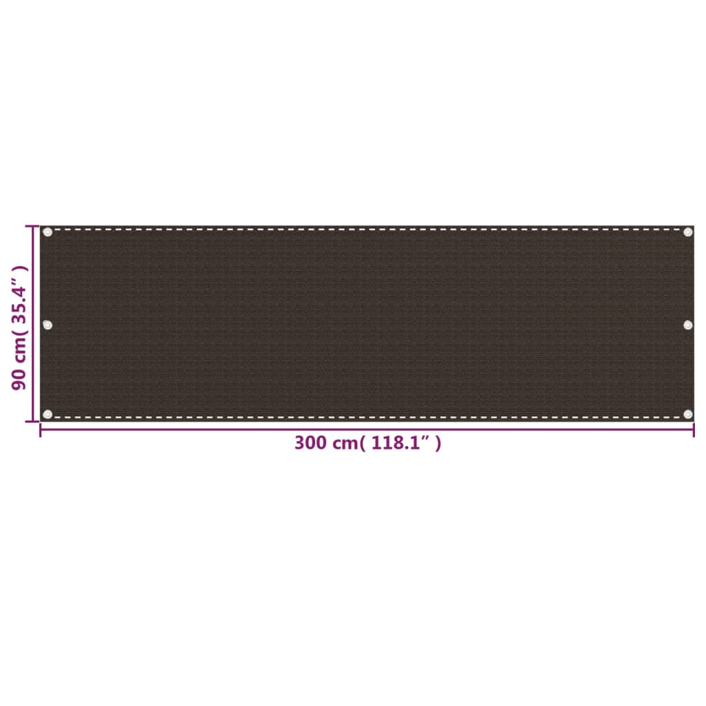 Διαχωριστικό Βεράντας Καφέ 90 x 300 εκ. από HDPE - Pakobazaar
