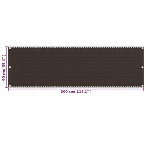 Διαχωριστικό Βεράντας Καφέ 90 x 300 εκ. από HDPE - Pakobazaar