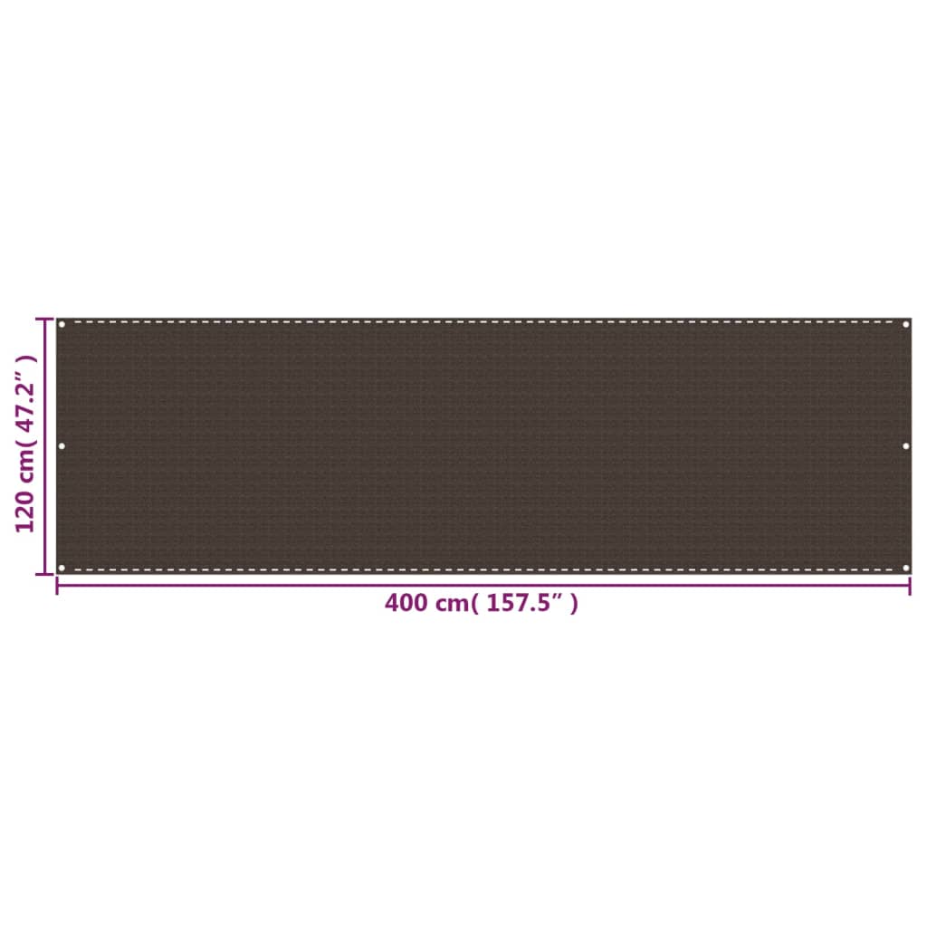 Διαχωριστικό Βεράντας Καφέ 120 x 400 εκ. από HDPE - Pakobazaar