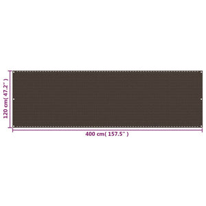 Διαχωριστικό Βεράντας Καφέ 120 x 400 εκ. από HDPE - Pakobazaar