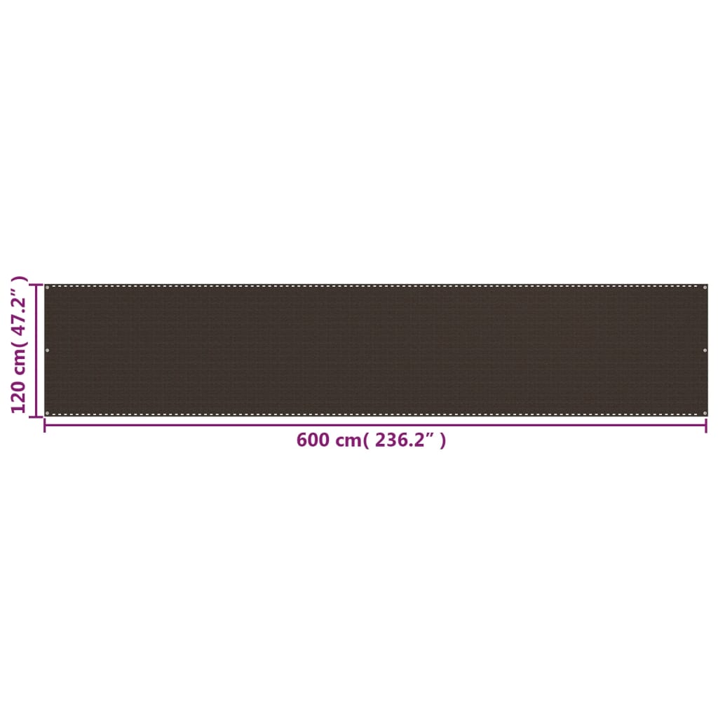 Διαχωριστικό Βεράντας Καφέ 120 x 600 εκ. από HDPE - Pakobazaar