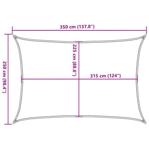 Πανί Σκίασης Ανθρακί  2,5 x 3,5 μ. από HDPE 160 γρ./μ²
