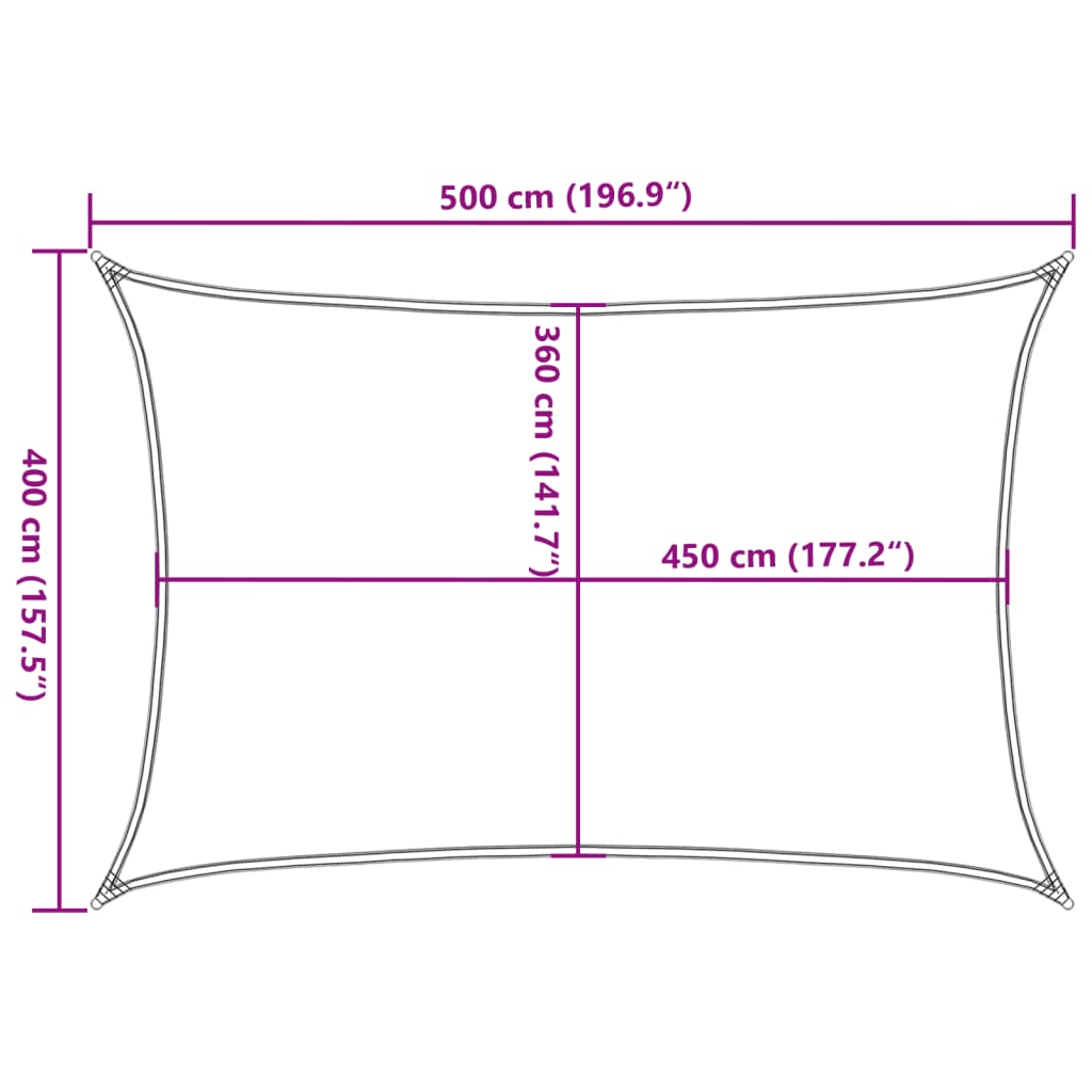 Πανί Σκίασης Ανθρακί 4 x 5 μ. από HDPE 160 γρ./μ²