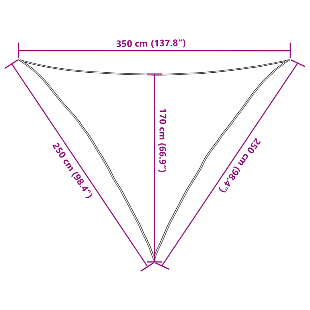 Πανί Σκίασης Ανθρακί 2,5 x 2,5 x 3,5 μ. από HDPE 160 γρ./μ² - PAKOBAZAAR