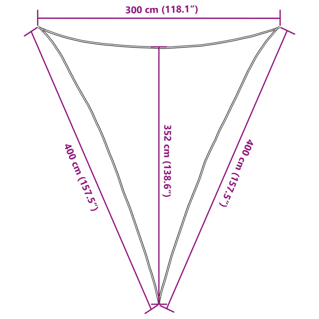 Πανί Σκίασης Ανθρακί 3 x 4 x 4 μ. από HDPE 160 γρ./μ² - Pakobazaar