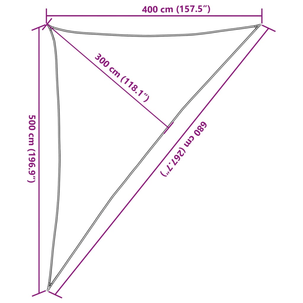 Πανί Σκίασης Ανθρακί 4 x 5 x 6,8 μ. από HDPE 160 γρ./μ²