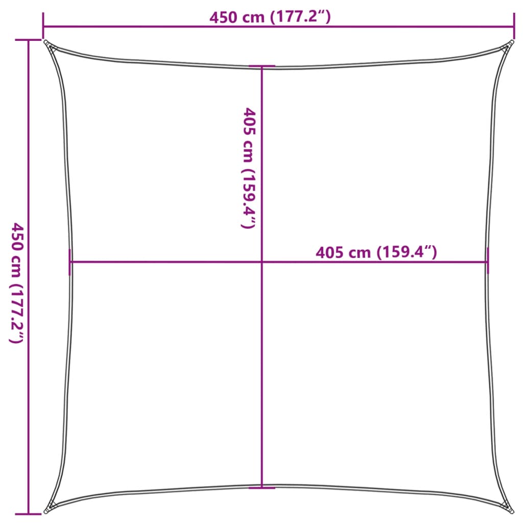 Πανί Σκίασης Μπεζ 4,5 x 4,5 μ. από HDPE 160 γρ./μ² - PAKOBAZAAR