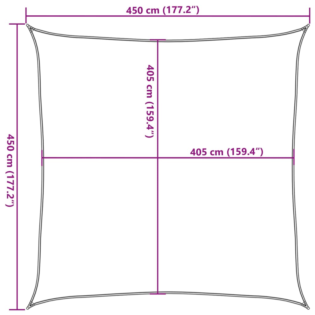 Πανί Σκίασης Κρεμ 4,5 x 4,5 μ. από HDPE 160 γρ./μ² - PAKOBAZAAR