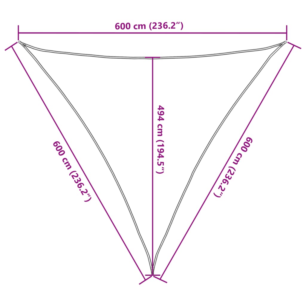 Πανί Σκίασης Κρεμ 6 x 6 x 6 μ. από HDPE 160 γρ./μ²