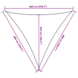 Πανί Σκίασης Κρεμ 6 x 6 x 6 μ. από HDPE 160 γρ./μ²