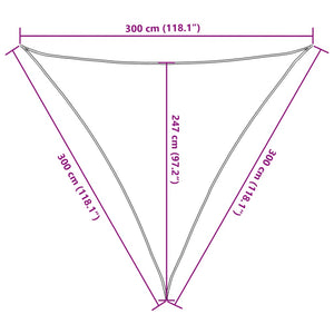 Πανί Σκίασης Λευκό 3 x 3 x 3 μ. από HDPE 160 γρ/μ²