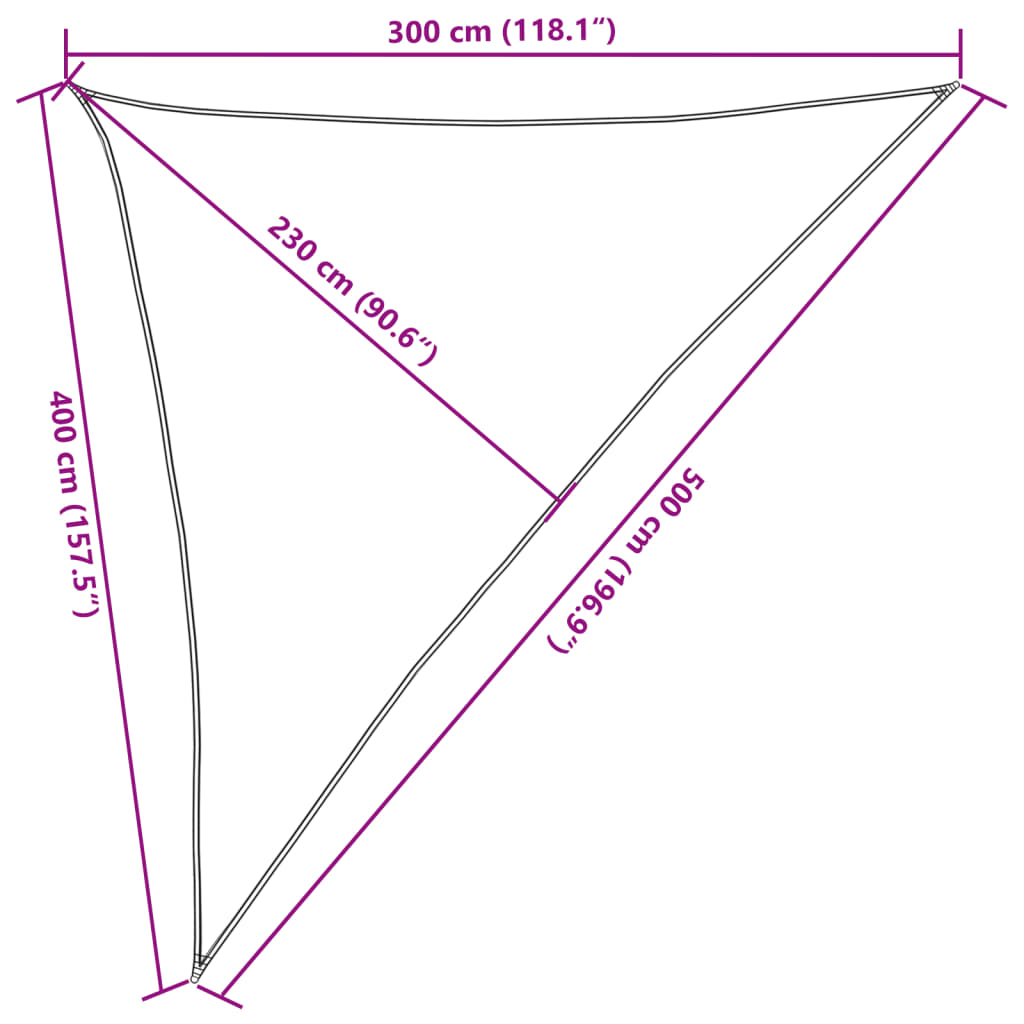 Πανί Σκίασης Λευκό 3 x 4 x 5 μ. από HDPE 160 γρ./μ²