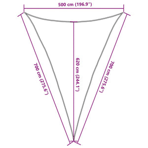 Πανί Σκίασης Λευκό 5 x 7 x 7 μ. από HDPE 160 γρ./μ²