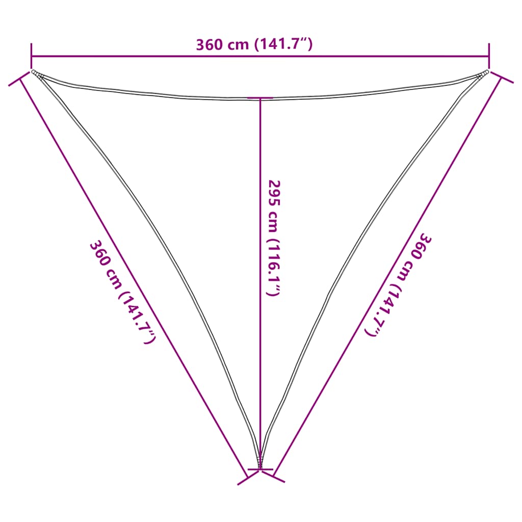 Πανί Σκίασης Ανοιχτό Πράσινο 3,6 x 3,6 x 3,6 μ. από HDPE 160 γρ./μ²