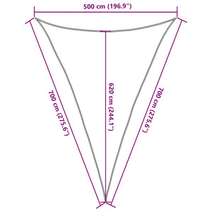 Πανί Σκίασης Ανοιχτό Πράσινο 5 x 7 x 7 μ. από HDPE 160 γρ./μ² - Pakobazaar