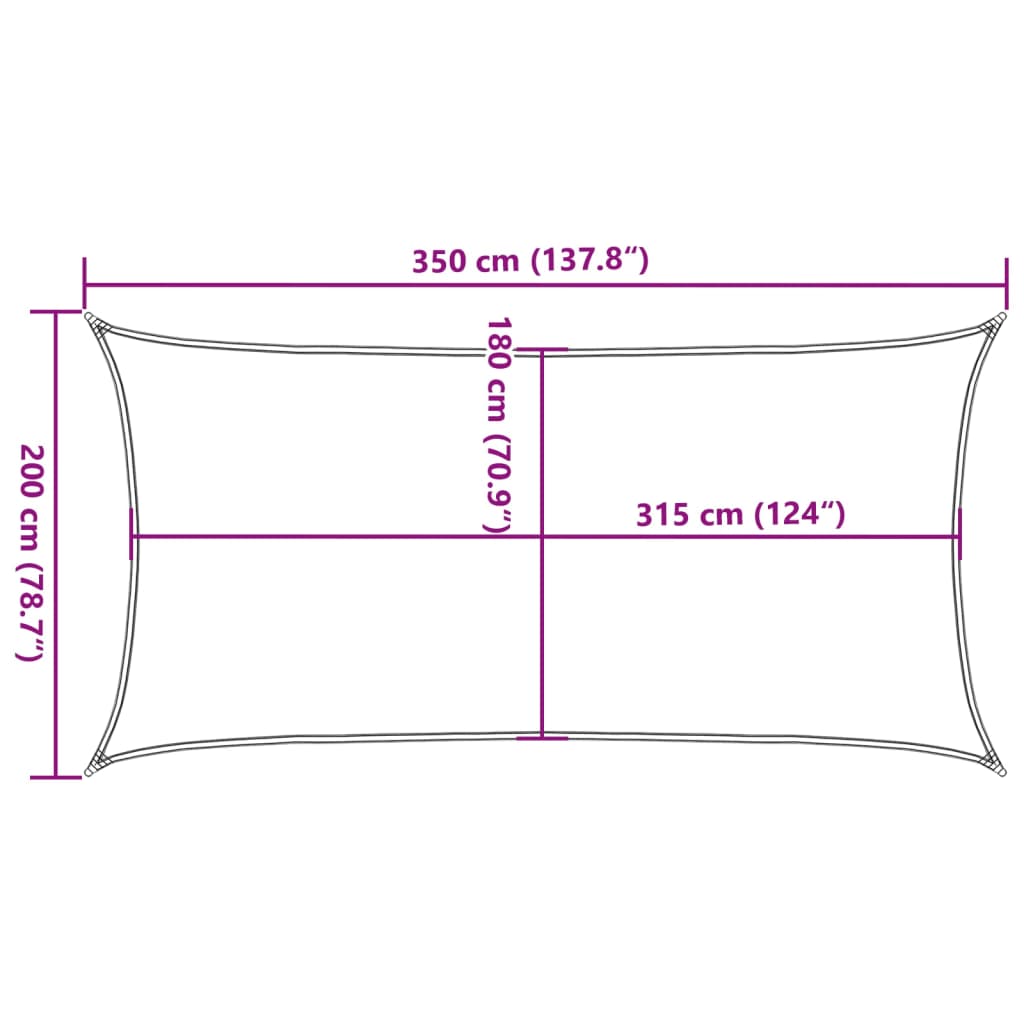 Πανί Σκίασης Τερακότα 2 x 3,5 μ. από HDPE 160 γρ./μ²