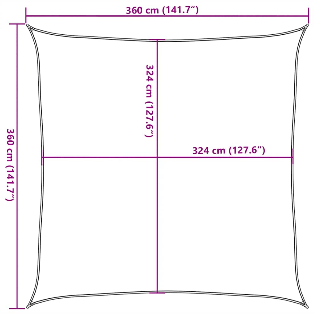Πανί Σκίασης Taupe 3,6 x 3,6 μ. από HDPE 160 γρ./μ² - Pakobazaar