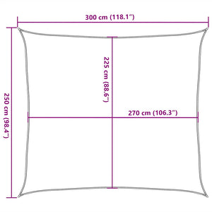 Πανί Σκίασης Taupe 2,5 x 3 μ. από HDPE 160 γρ./μ²