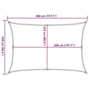Πανί Σκίασης Taupe 2,5 x 4 μ. από HDPE 160 γρ./μ² - Pakobazaar