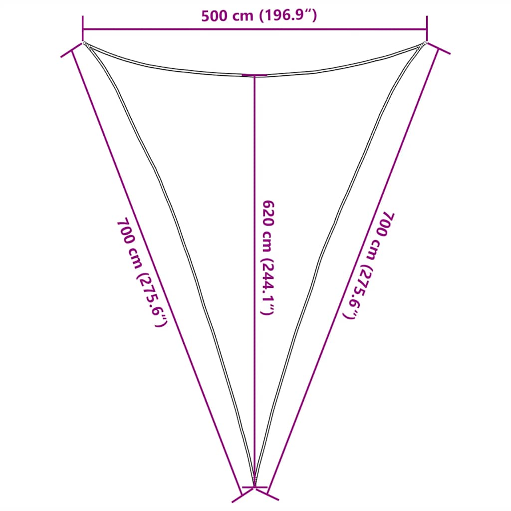 Πανί Σκίασης Taupe 5 x 7 x 7 μ. από HDPE 160 γρ./μ² - Pakobazaar