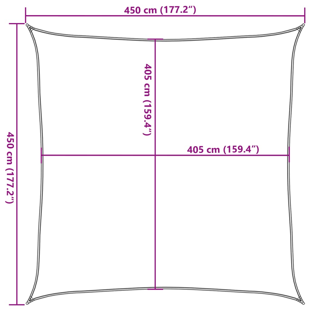 Πανί Σκίασης Σκούρο Πράσινο 4,5 x 4,5 μ. από HDPE 160 γρ./μ² - Pakobazaar