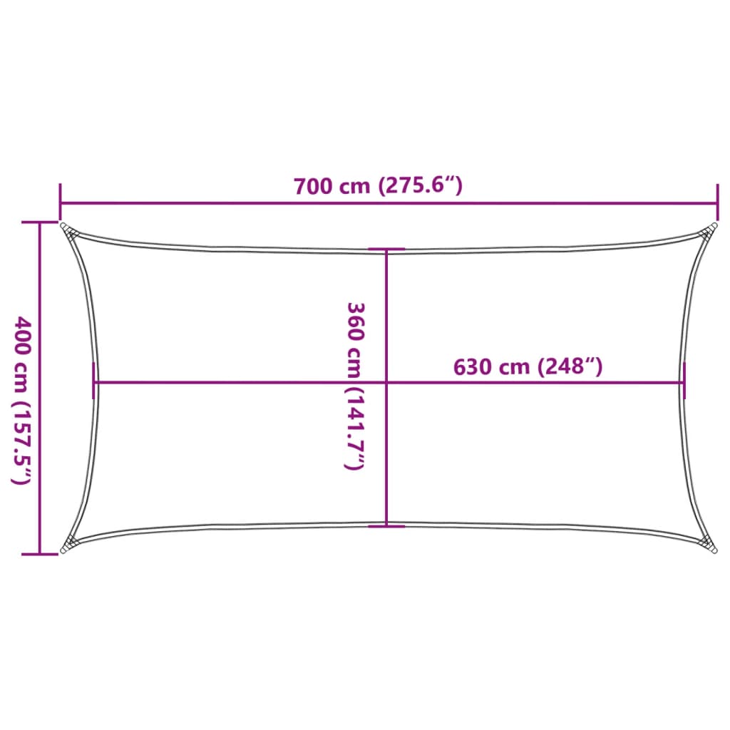 Πανί Σκίασης Σκούρο Πράσινο 4 x 7 μ. από HDPE 160 γρ./μ²