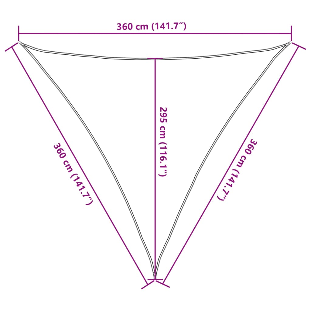 Πανί Σκίασης Σκούρο Πράσινο 3,6 x 3,6 x 3,6 μ. από HDPE 160 γρ./μ² - Pakobazaar