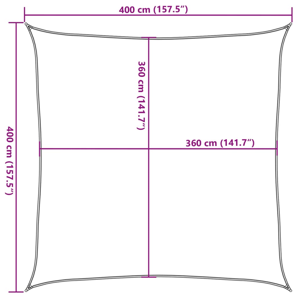 Πανί Σκίασης Τετράγωνο Μπλε 4 x 4 μ. 160 γρ./μ² από HDPE