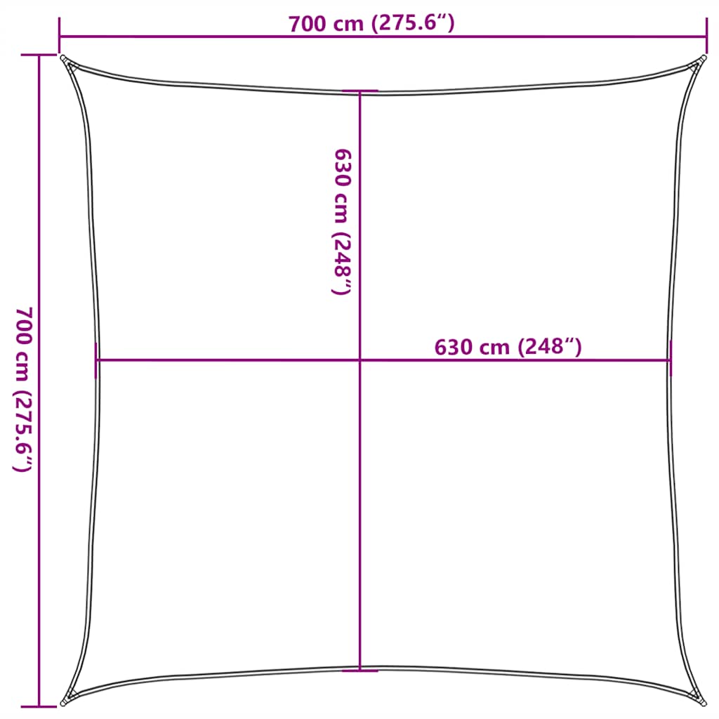 Σκίαστρο Πανί Τετράγωνο Μπλε 160 γρ./μ² 7x7 μ. από HDPE - Pakobazaar