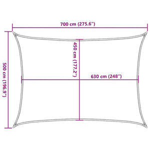 Πανί Σκίασης Μπλε Ορθογώνιο 5x7 μ. από HDPE 160 γρ/μ² - Pakobazaar