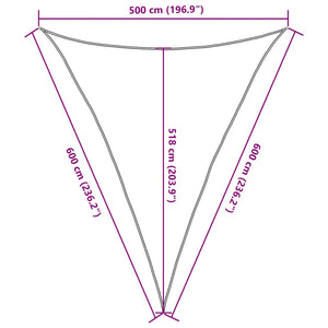 Πανί Σκίασης 160 γρ./μ² Τριγωνικό Μπλε 5x6x6 μ. HDPE - Pakobazaar