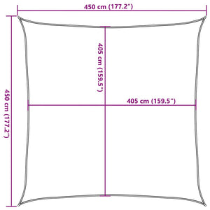 Πανί Σκίασης Τετράγωνο Κίτρινο 4,5x4,5 μ. από HDPE 160 γρ./μ²