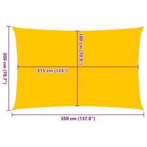 Πανί Σκίασης Ορθογώνιο Κίτρινο 2x3,5 μ. HDPE 160 γρ./μ² - Pakobazaar