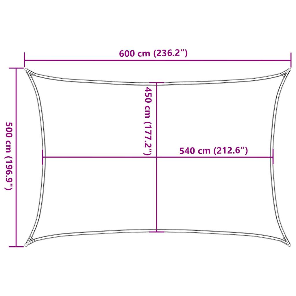 Πανί Σκίασης Ορθογώνιο Κίτρινο 5x6 μ. HDPE 160 γρ./μ²