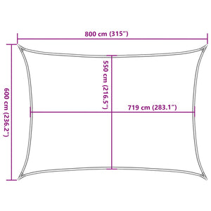 Πανί Σκίασης Ορθογώνιο Κίτρινο 6x8 μ. HDPE 160 γρ./μ² - Pakobazaar