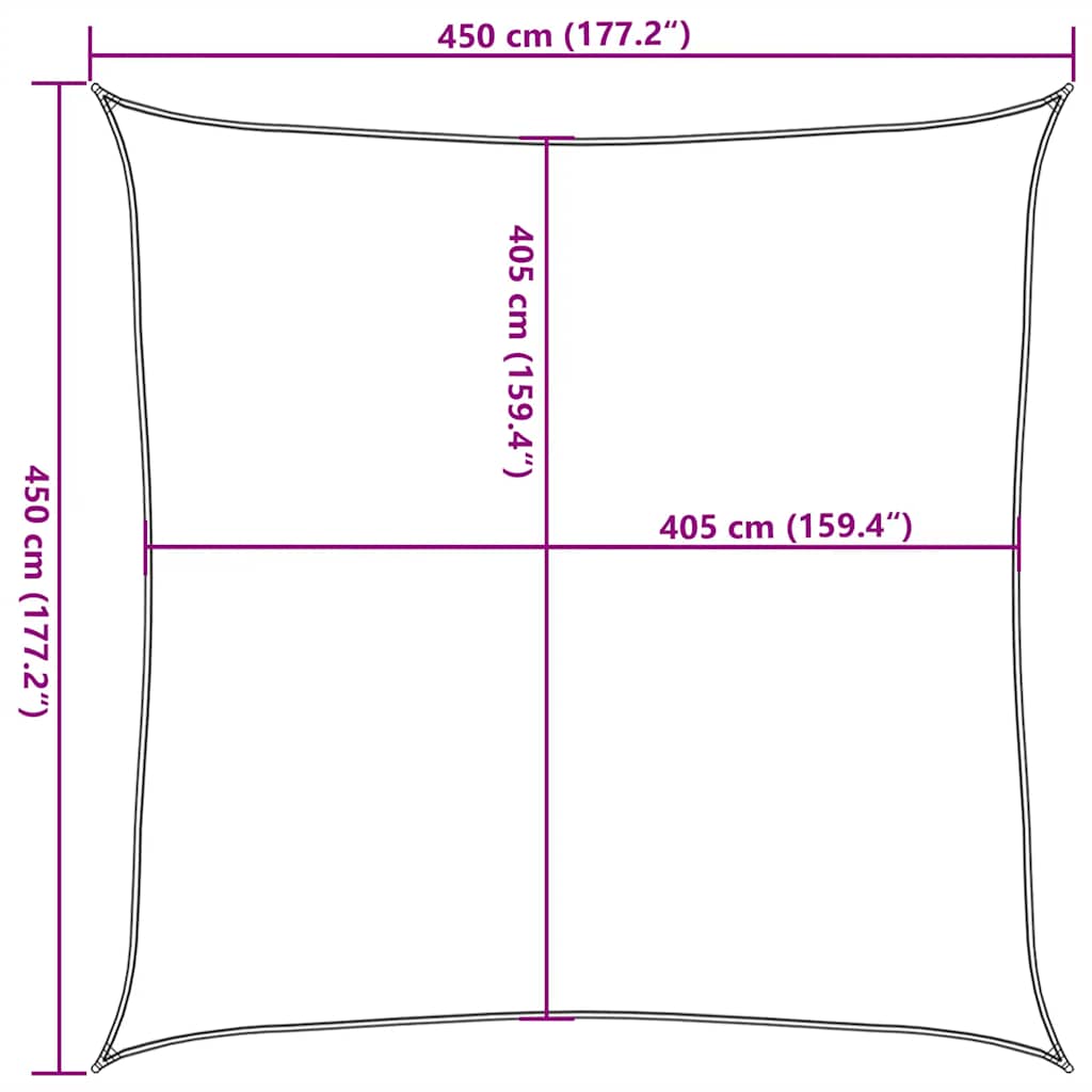 Πανί Σκίασης Κόκκινο 4,5 x 4,5 μ. από HDPE 160 γρ./μ²