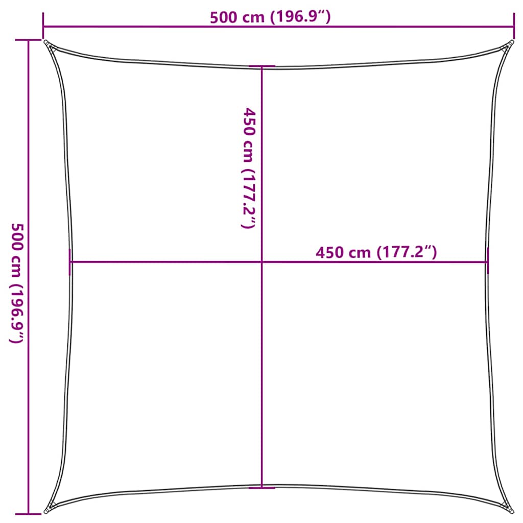 Πανί Σκίασης Κόκκινο 5 x 5 μ. από HDPE 160 γρ./μ²