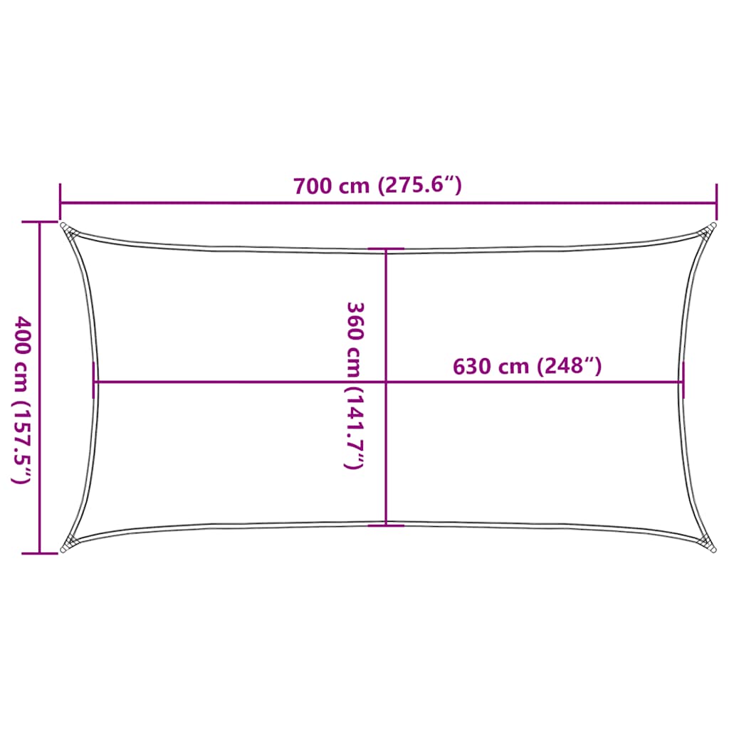 Πανί Σκίασης Κόκκινο 4 x 7 μ. από HDPE 160 γρ/μ²