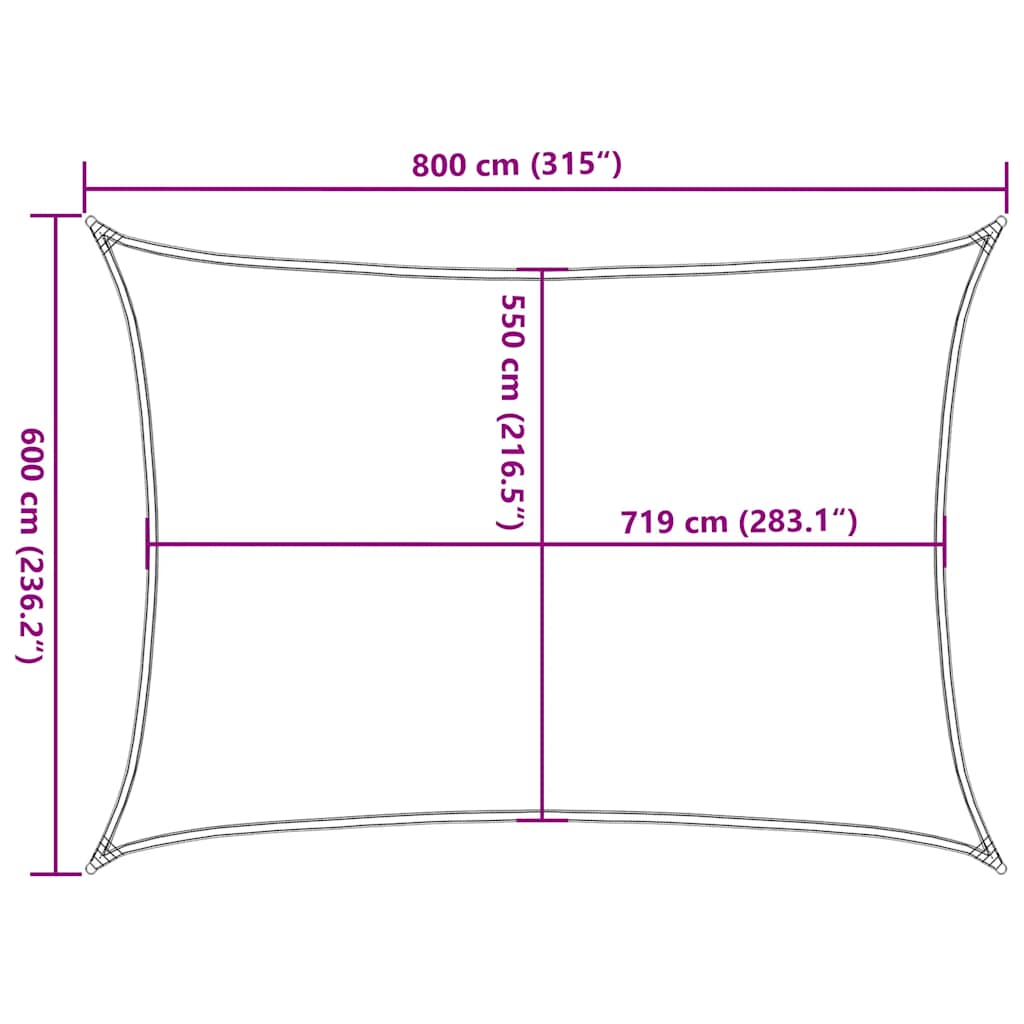 Πανί Σκίασης Κόκκινο 6 x 8 μ. από HDPE 160 γρ./μ²