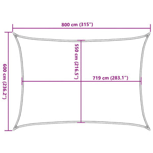 Πανί Σκίασης Κόκκινο 6 x 8 μ. από HDPE 160 γρ./μ² - Pakobazaar