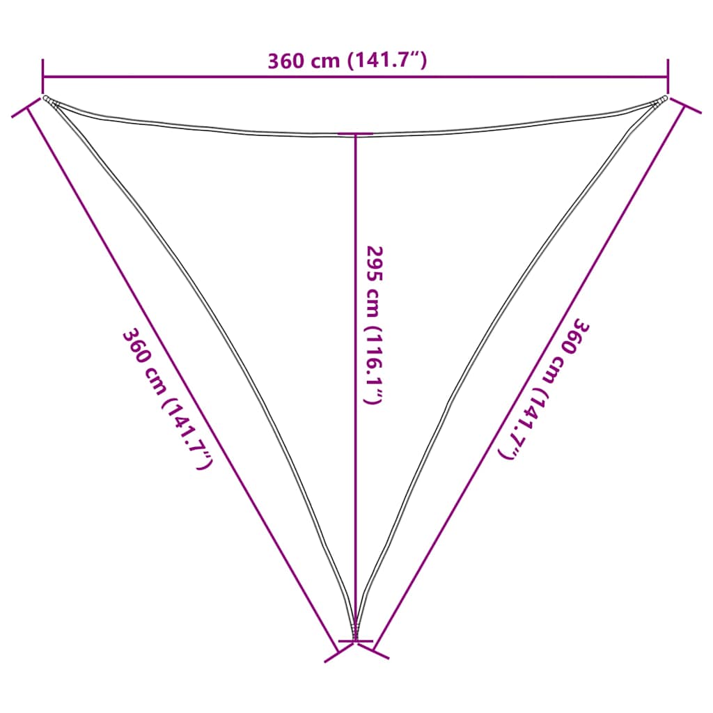 Πανί Σκίασης Κόκκινο 3,6 x 3,6 x 3,6 μ. από HDPE 160 γρ./μ²
