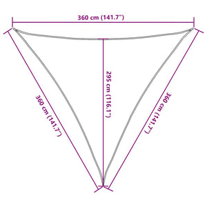 Πανί Σκίασης Κόκκινο 3,6 x 3,6 x 3,6 μ. από HDPE 160 γρ./μ²